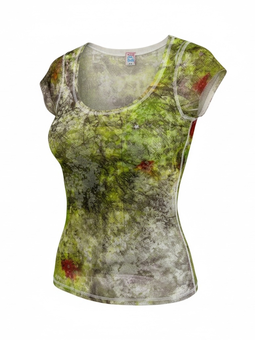 Free People Women Y2K Burnout Fairy Grunge Scoop Neck Tee Sz M Made in USA